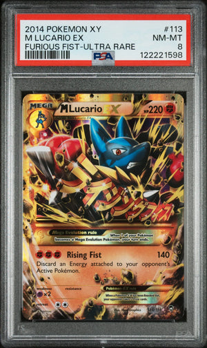 2014 Pokemon XY Furious Fists M Lucario Ex 113/111 PSA 8 