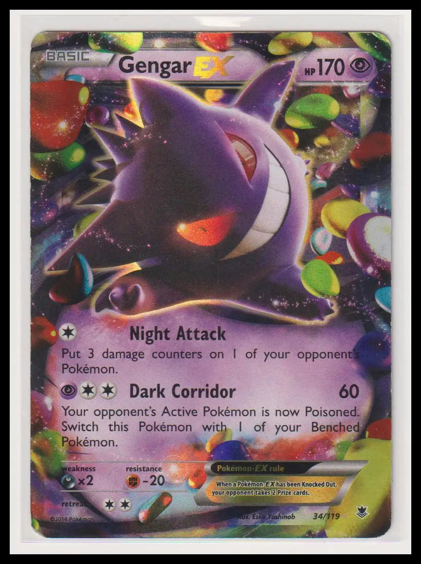 2014 Pokemon XY Phantom Forces Gengar EX 34/119 MP 