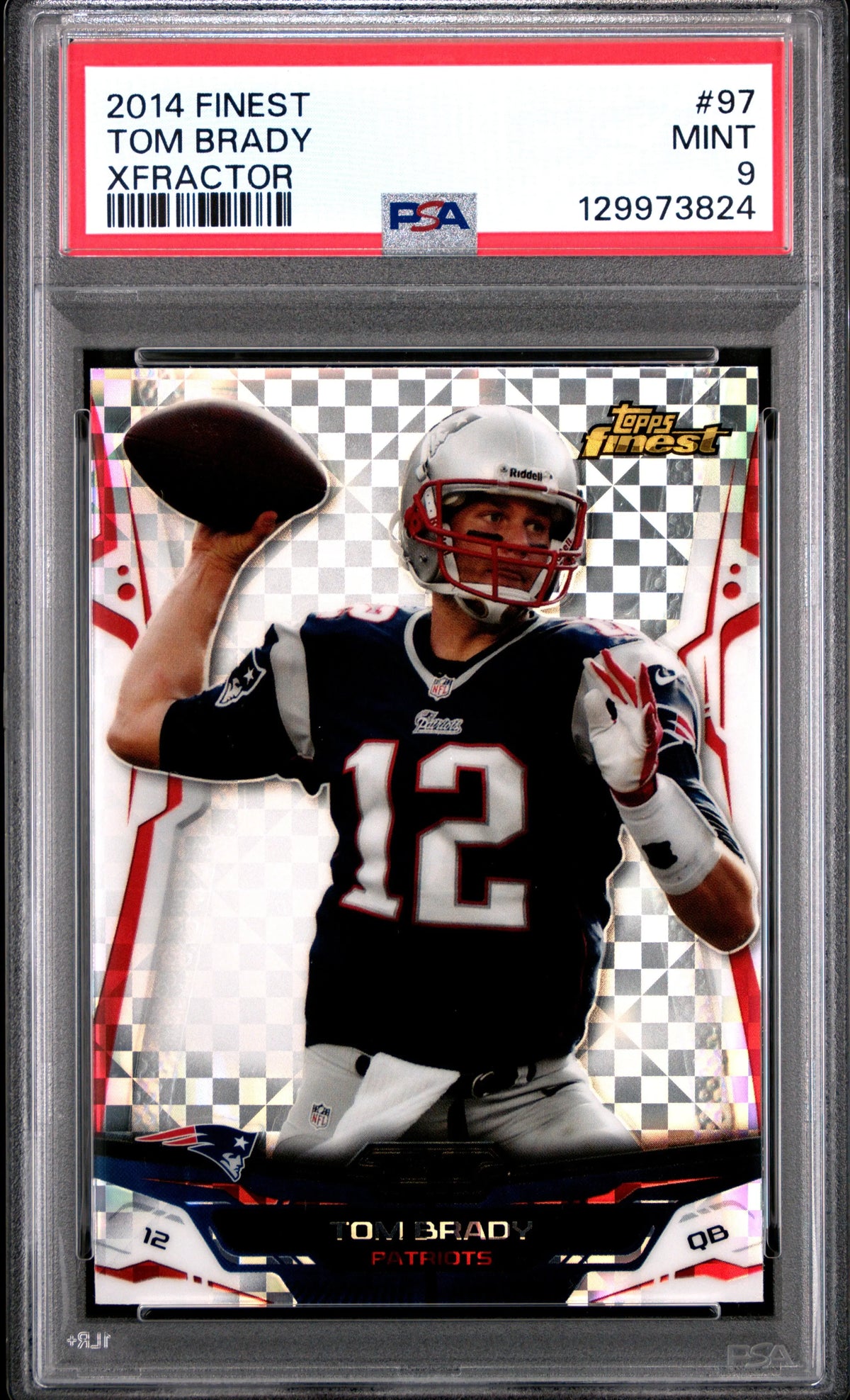 2014 Topps Finest Tom Brady X-Fractor PSA 9 