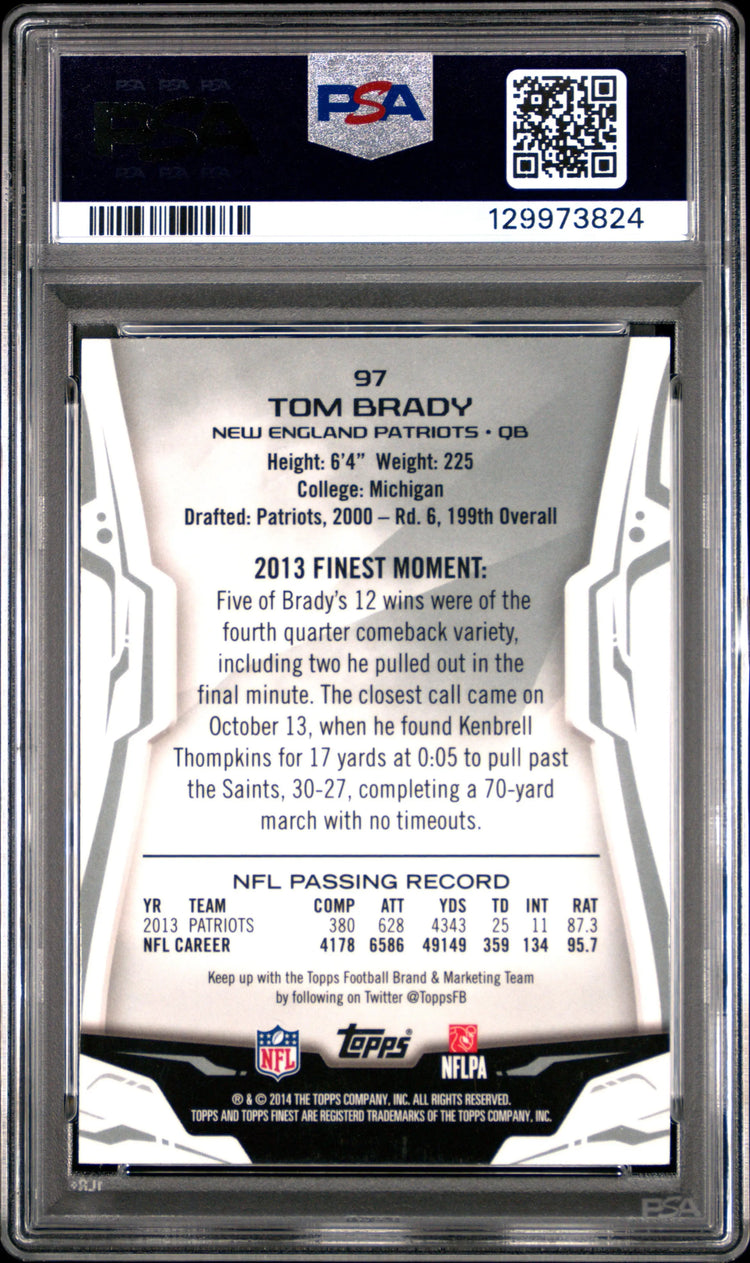 2014 Topps Finest Tom Brady X-Fractor PSA 9 