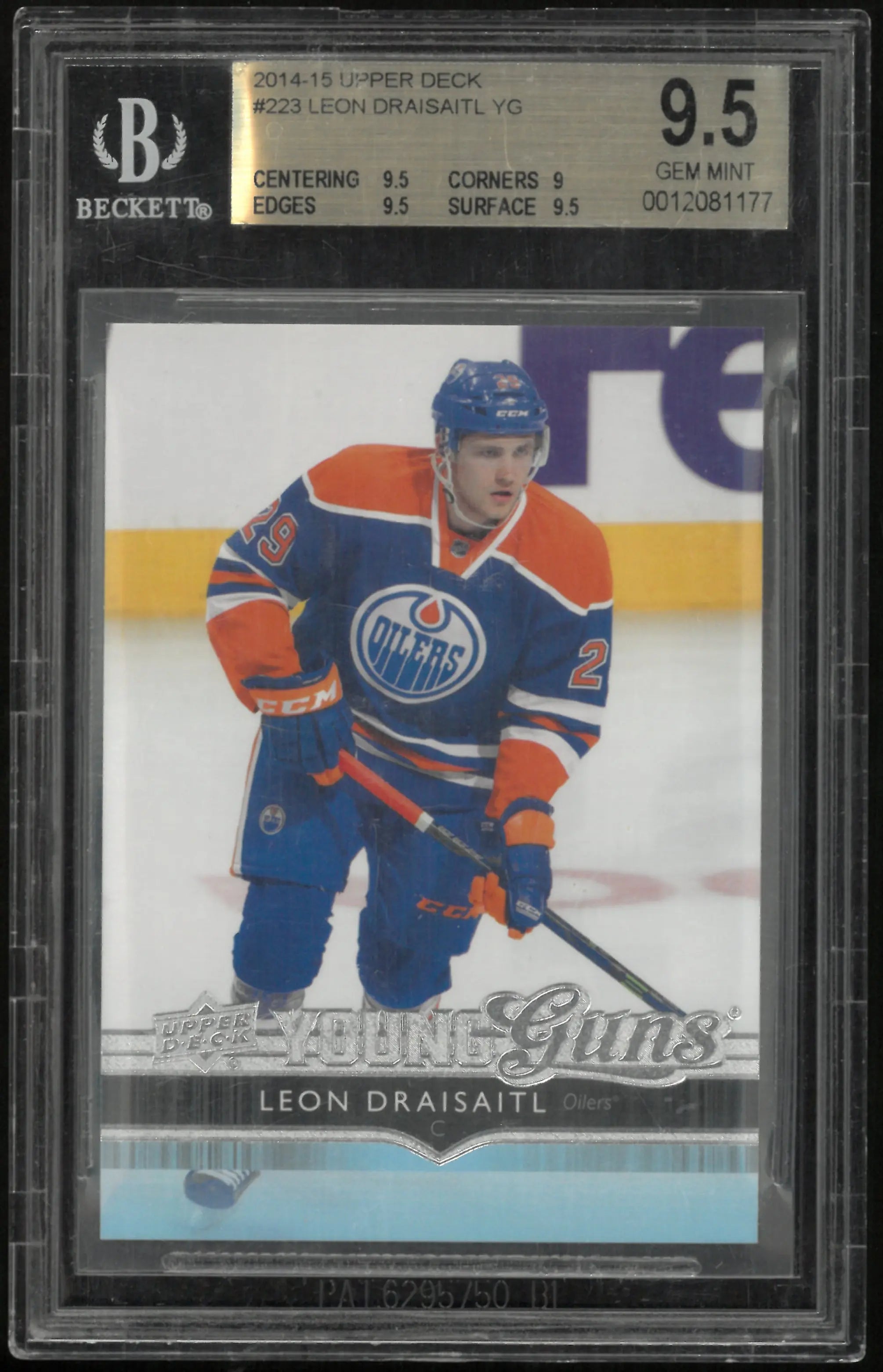 2014 Upper Deck Series 1 Young Guns Rookie Leon Draisaitl RC BGS 9.5 