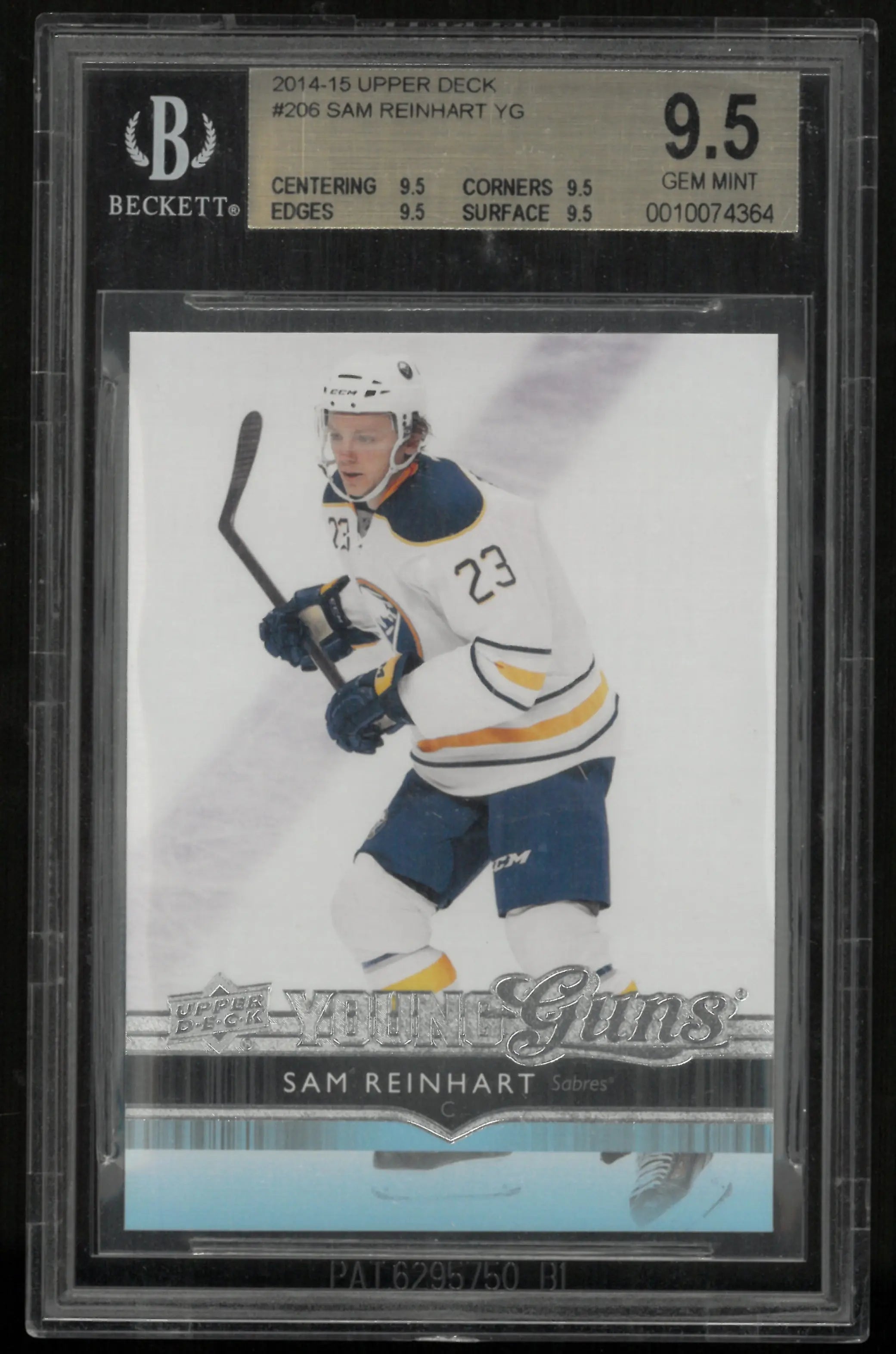 2014 Upper Deck Series 1 Young Guns Rookie Sam Reinhart RC BGS 9.5 