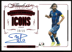 2015-16 Panini Flawless Icons Autograph Andrea Pirlo Auto /15 