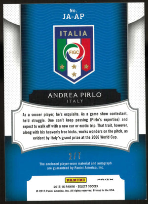 2015-16 Panini Select Autograph Patch Andrea Pirlo Auto /7 