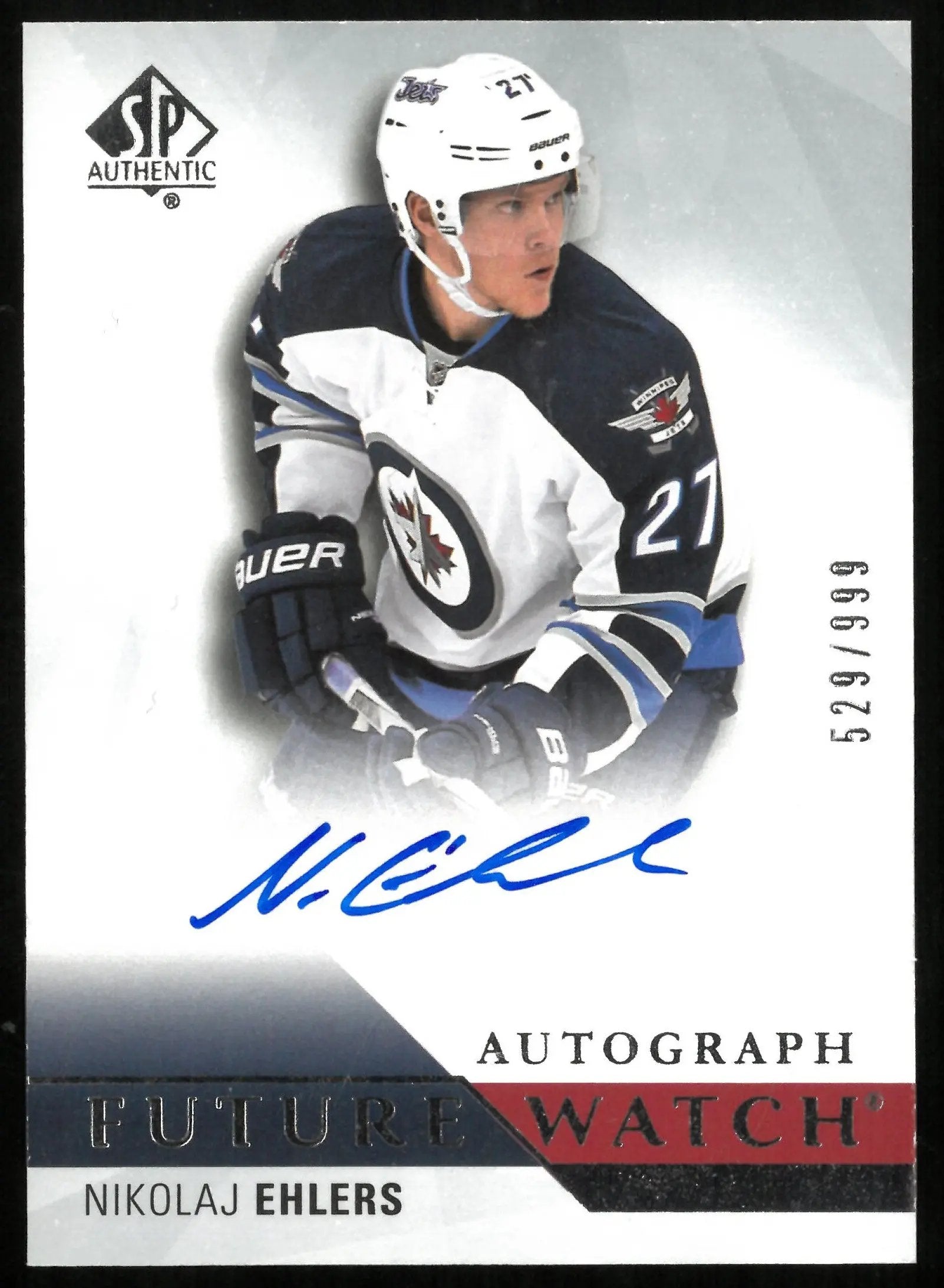 2015-16 UD SP Authentic Nikolaj Ehlers RC Future Watch Auto /999 