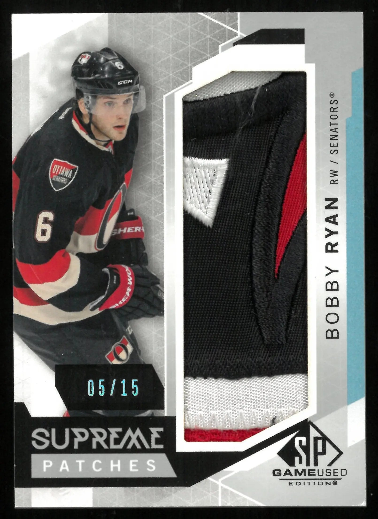 2015-16 UD SP Game Used Bobby Ryan Supreme Patch Patches /15 