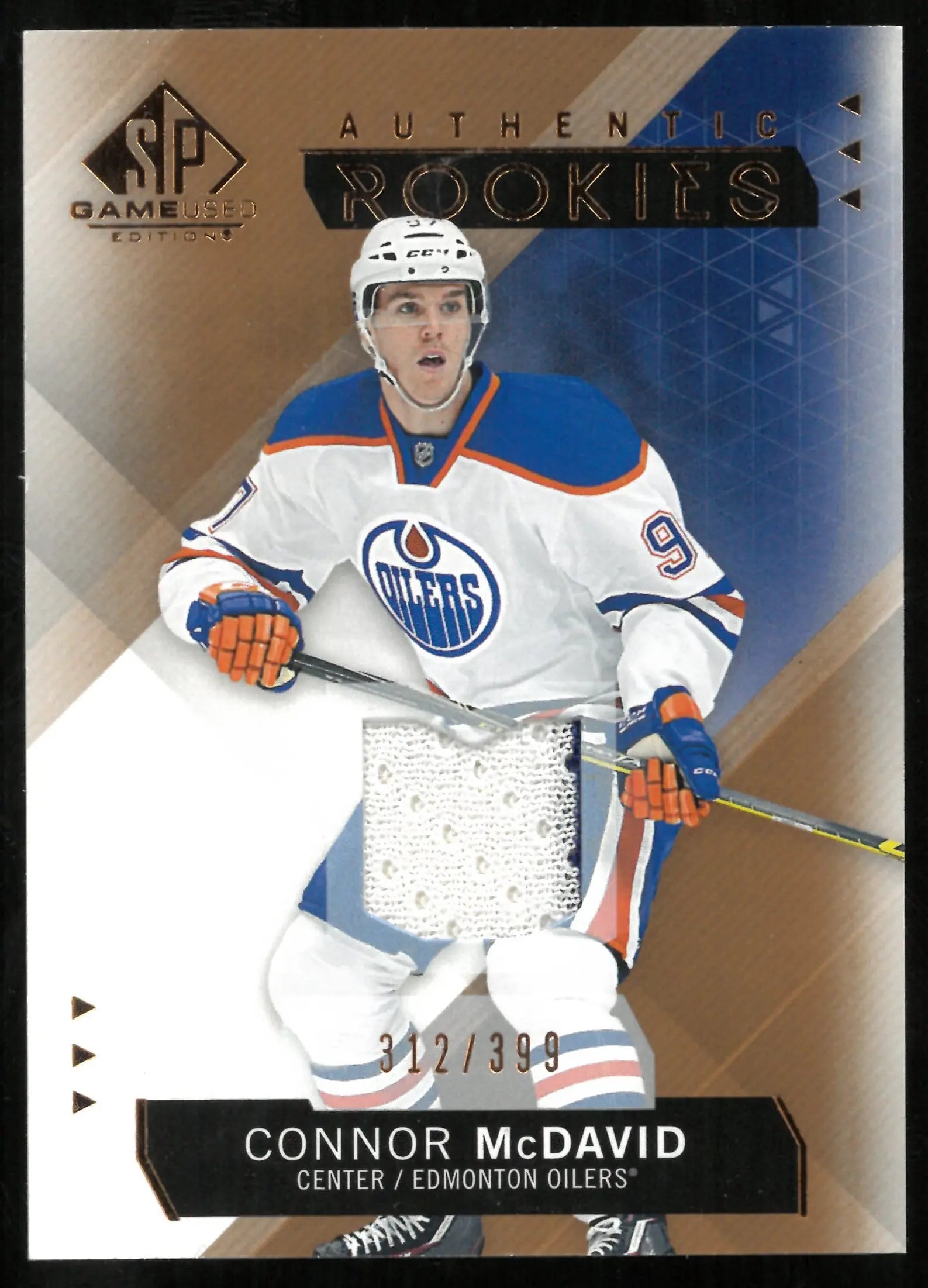 2015-16 UD SP Game Used Connor McDavid RC Bronze Rookies Patch /399 