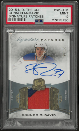 2015-16 UD The Cup Signature Patch Auto Autograph Connor McDavid RC PSA 9 /99 