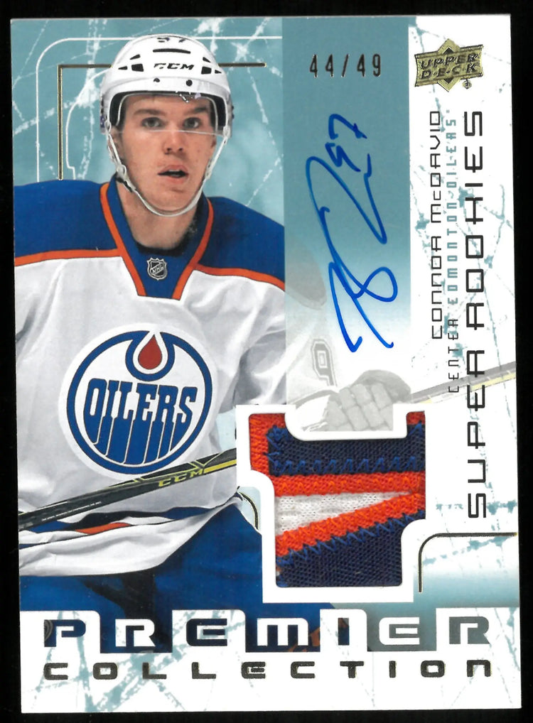 2015-16 Upper Deck Premier Connor McDavid RC Super Rookies Patch Auto /49 