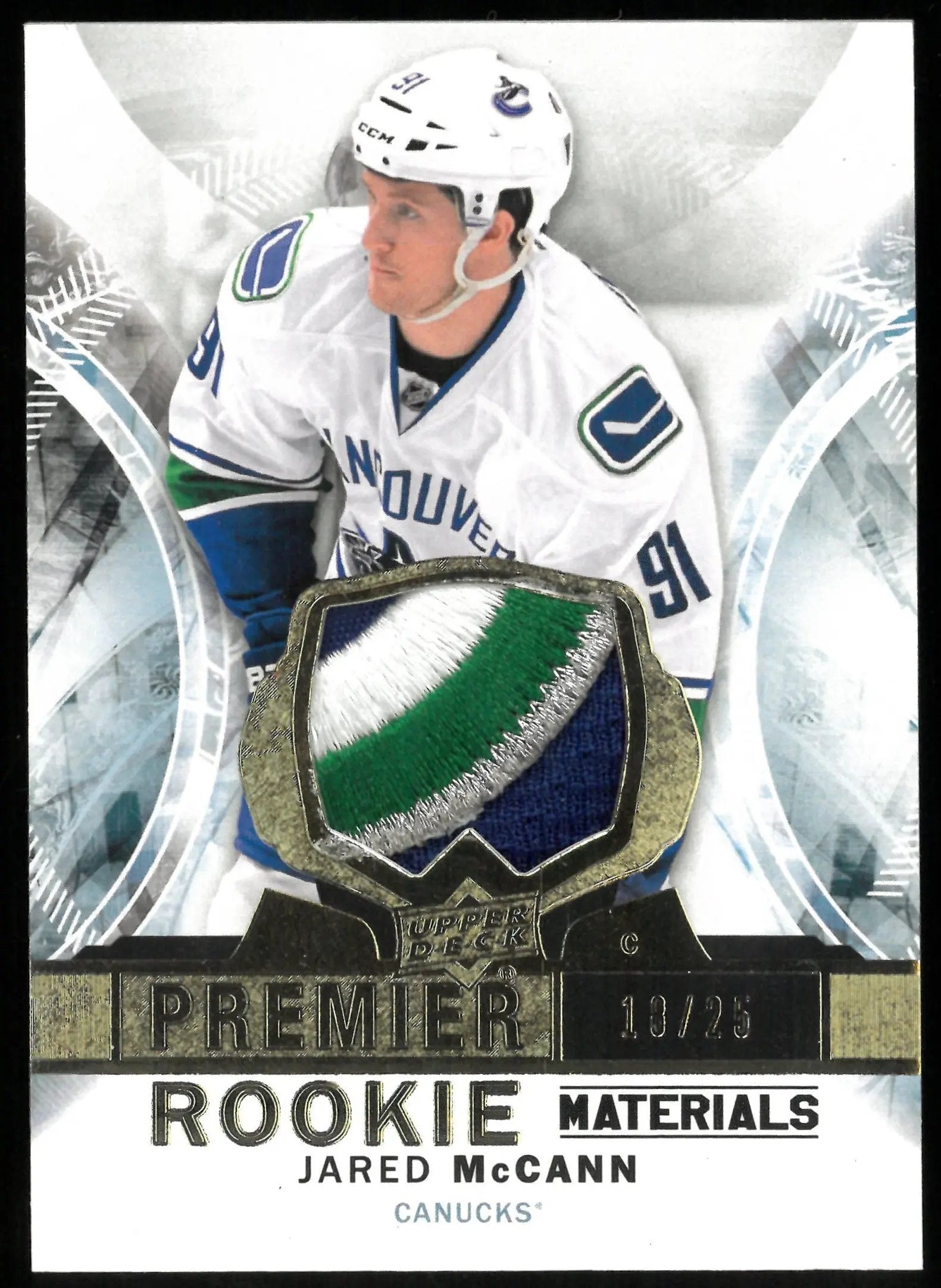 2015-16 Upper Deck Premier Jared McCann RC Rookie Quad Color Patch /25 