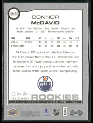 2015-16 Upper Deck Series 2 Hockey Glossy Rookies Connor McDavid 