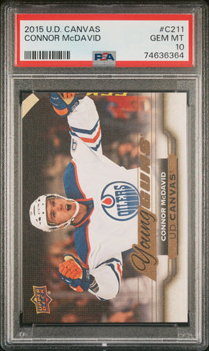 2015-16 Upper Deck Series 2 UD Canvas Young Guns RC  Connor McDavid PSA 10 