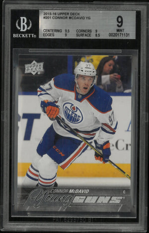 2015-16 Upper Deck Series One Connor McDavid Young Guns RC Rookie BGS 9 