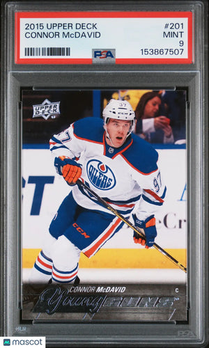 2015-16 Upper Deck Series One Connor McDavid Young Guns RC Rookie #201 PSA 9 