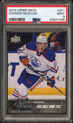 2015-16 Upper Deck Series One Connor McDavid Young Guns RC Rookie #201 PSA 9 