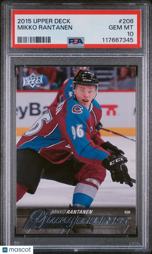 2015-16 Upper Deck  Series One Mikko Rantanen Young Guns RC Rookie #206 PSA 10 