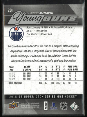2015-16 Upper Deck Series One Young Guns Rookie Connor McDavid RC 