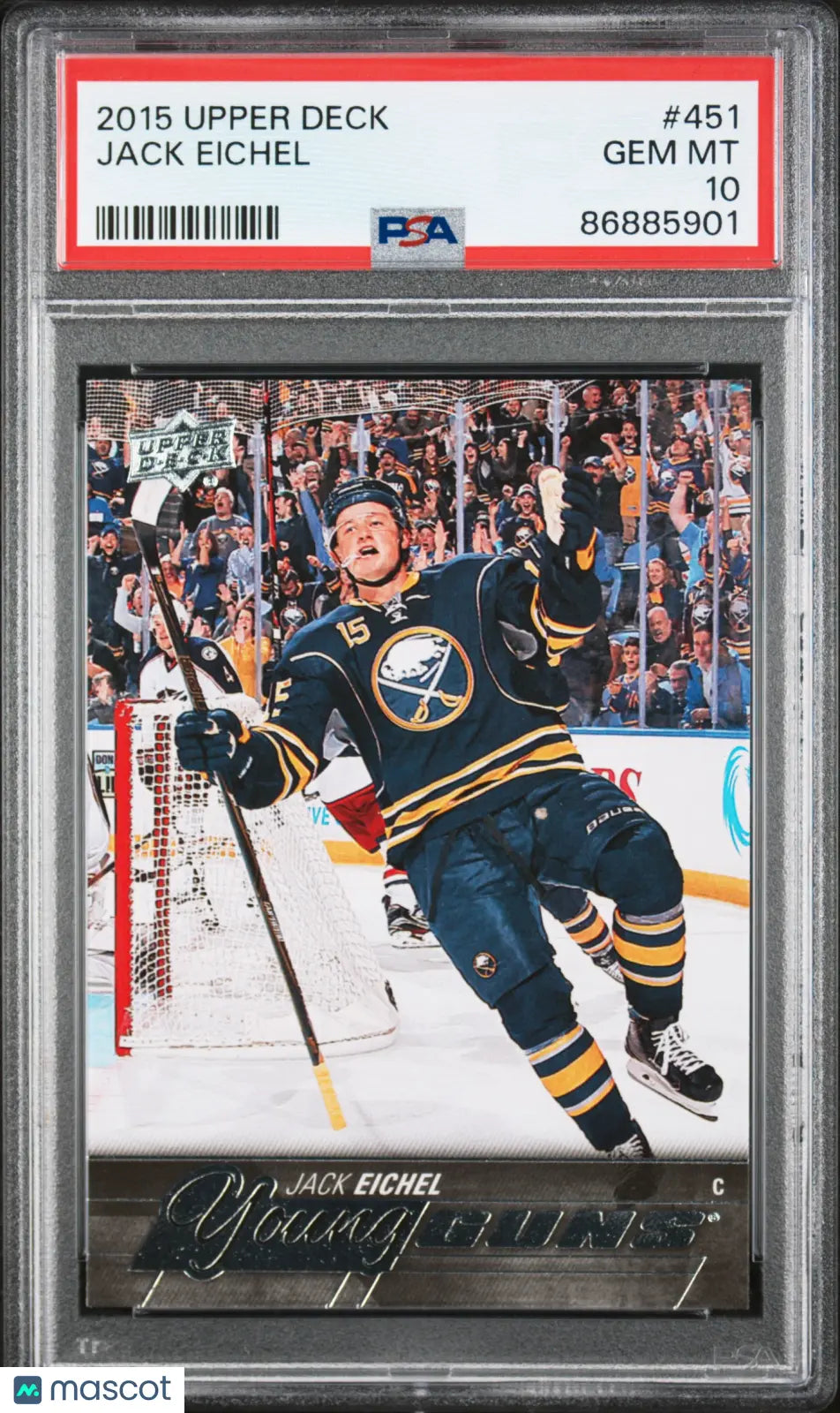 2015-16 Upper Deck Series Two Jack Eichel Young Guns RC Rookie PSA 10 