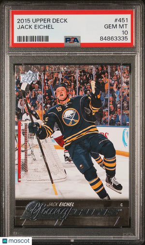 2015-16 Upper Deck Series Two Jack Eichel Young Guns RC Rookie #451 PSA 10 
