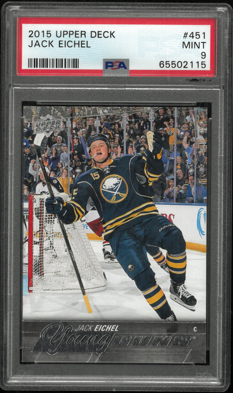 2015-16 Upper Deck Series Two Jack Eichel Young Guns RC Rookie #451 PSA 9 