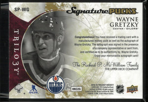 2015-16 Upper Deck Trilogy Signature Pucks Wayne Gretzky Autograph 