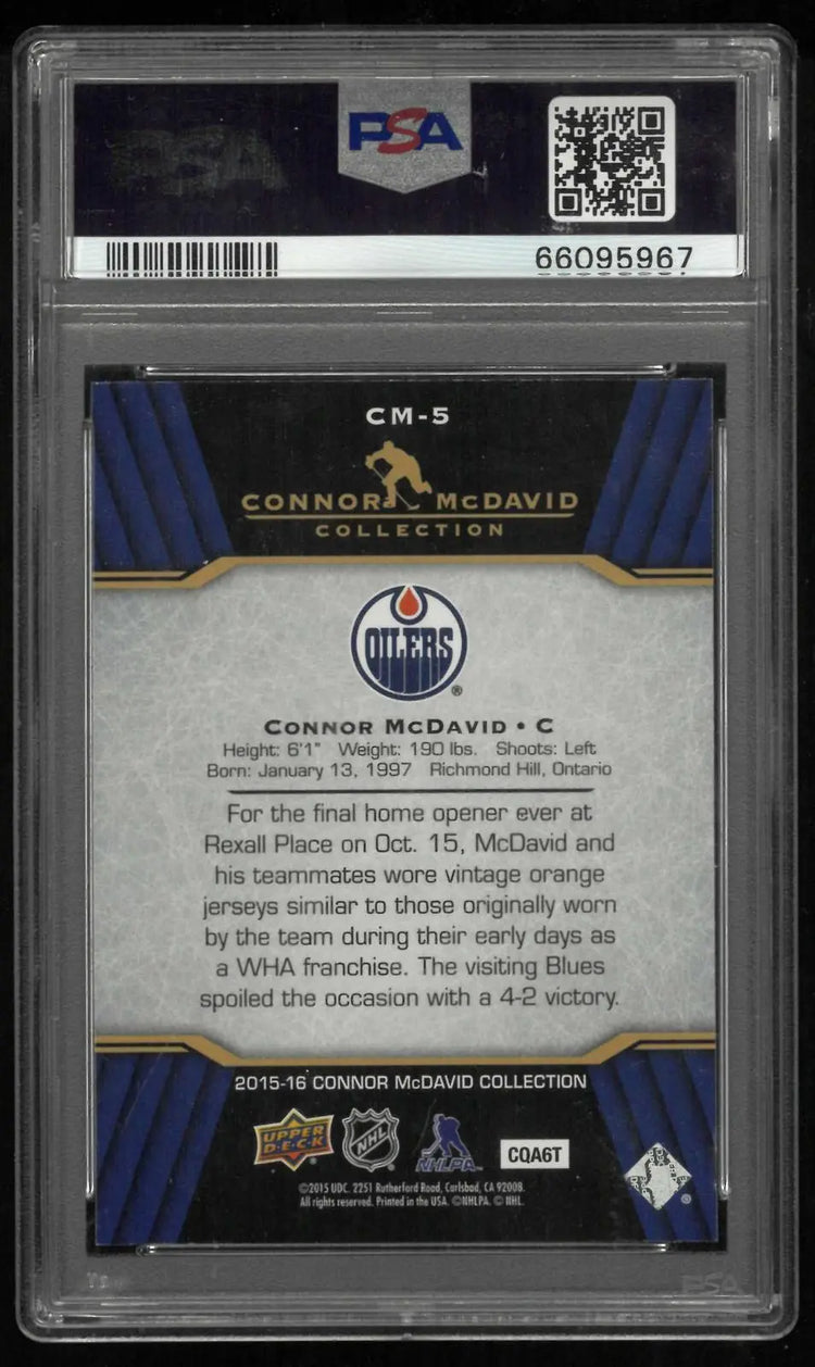 2015-26 Upper Deck Connor Mcdavid Collection #CM-5 Connor McDavid PSA 10 