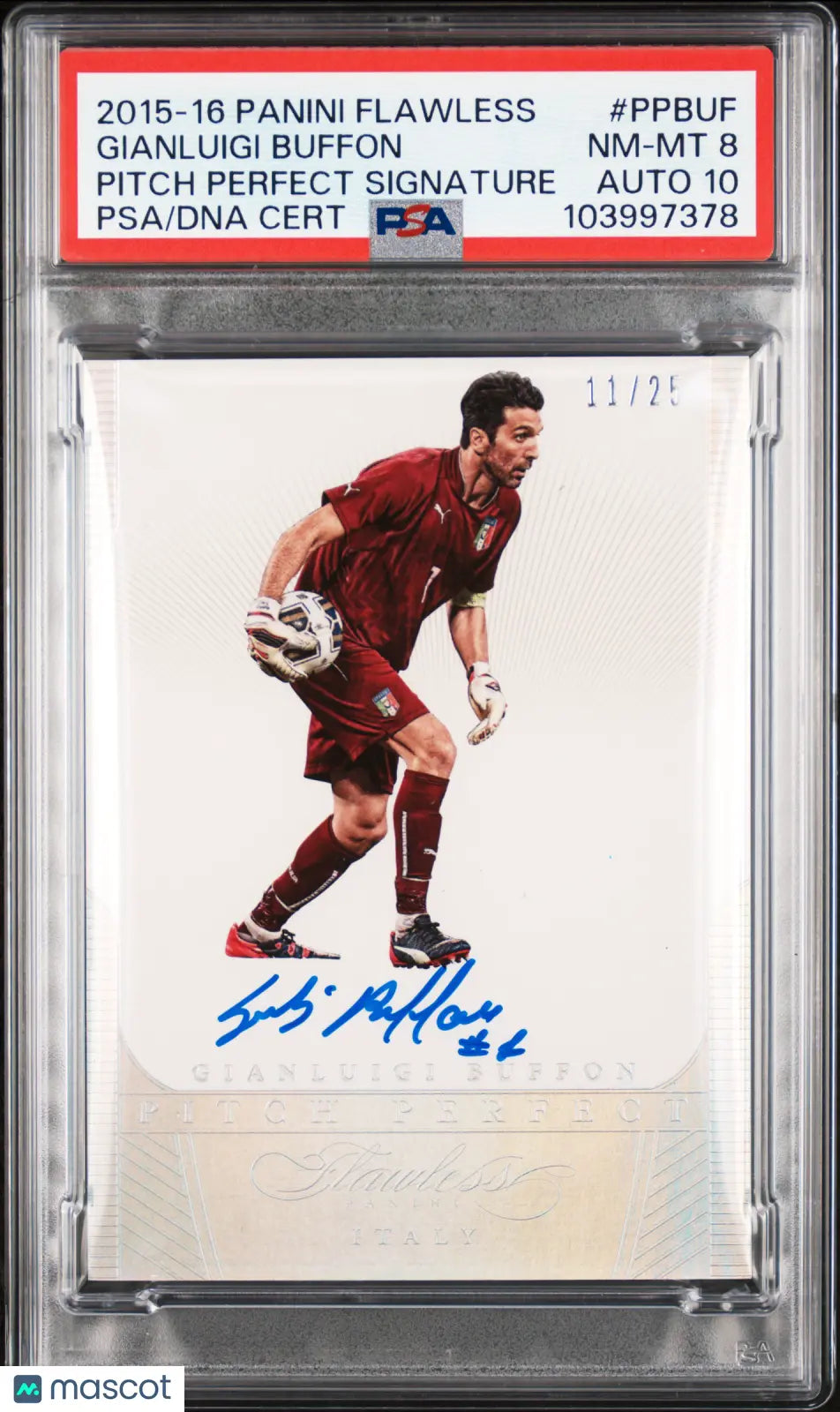 2015 Flawless Pitch Perfect Signatures Auto Gianluigi Buffon /25 PSA 8 Auto 10 