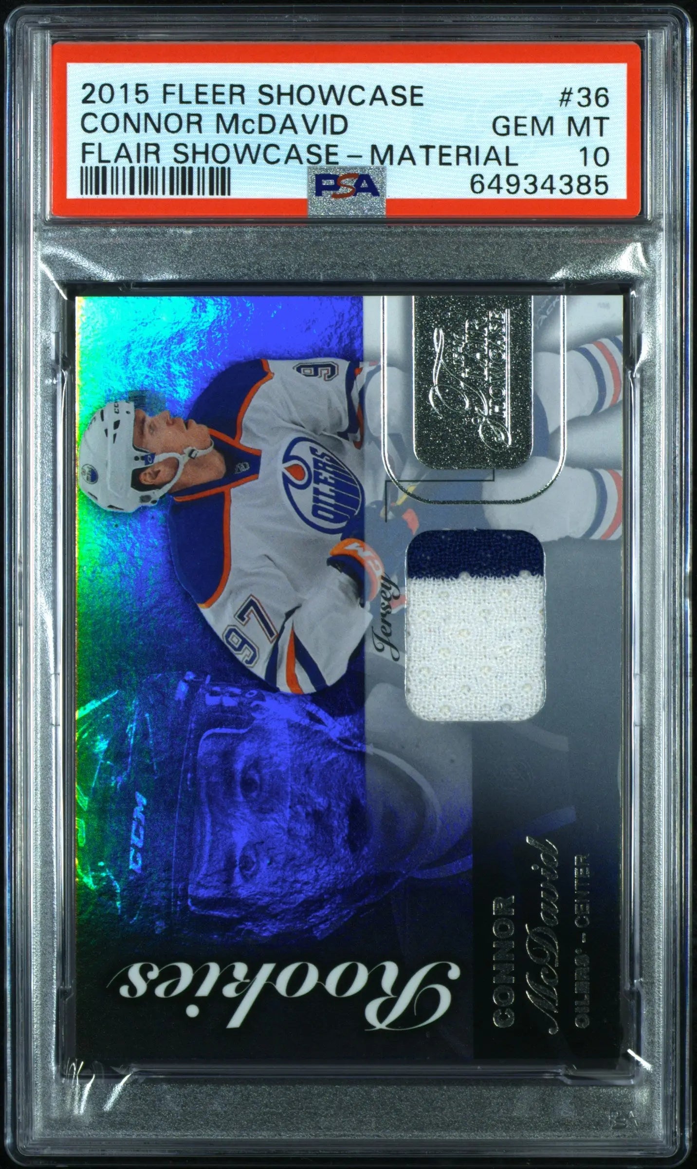 2015 Fleer Flair Showcase Rookie Patch Connor McDavid Material RC PSA 10 