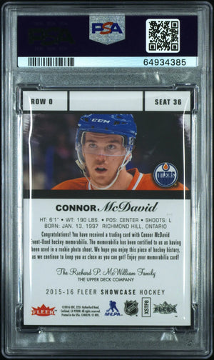 2015 Fleer Flair Showcase Rookie Patch Connor McDavid Material RC PSA 10 