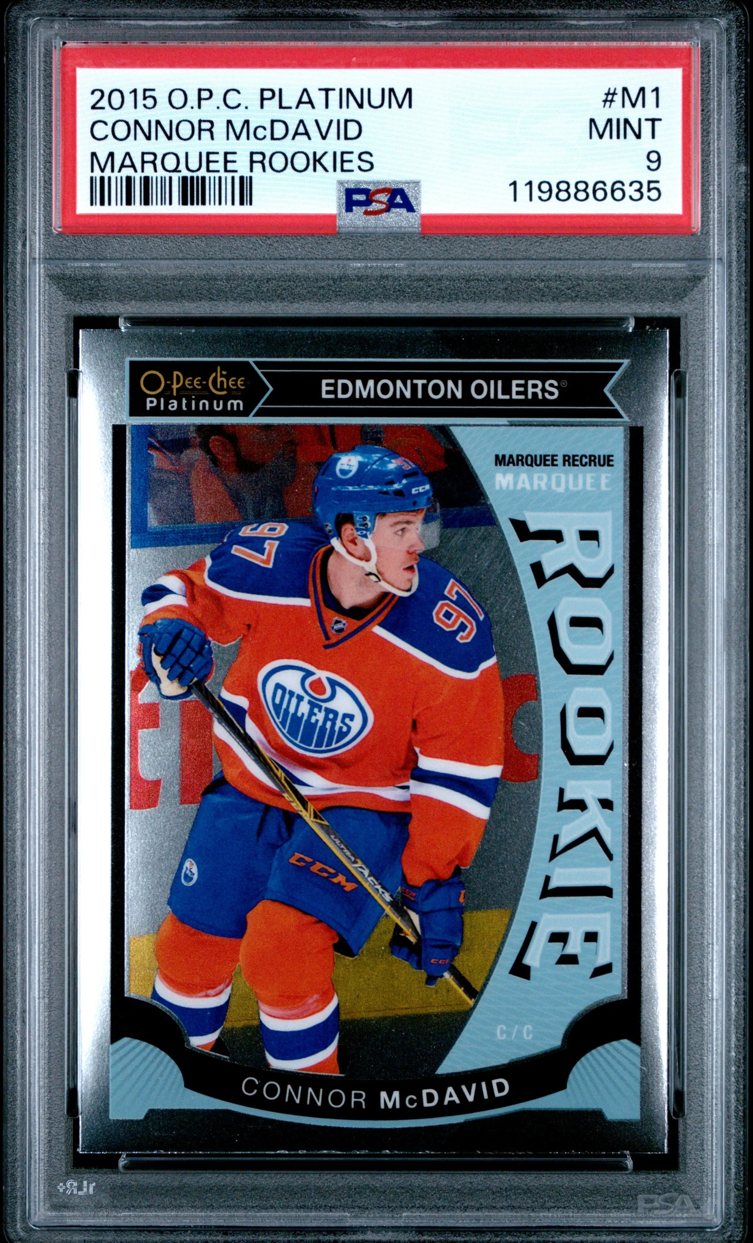 2015 O-Pee-Chee Platinum Marquee Rookies Connor McDavid RC PSA 9 