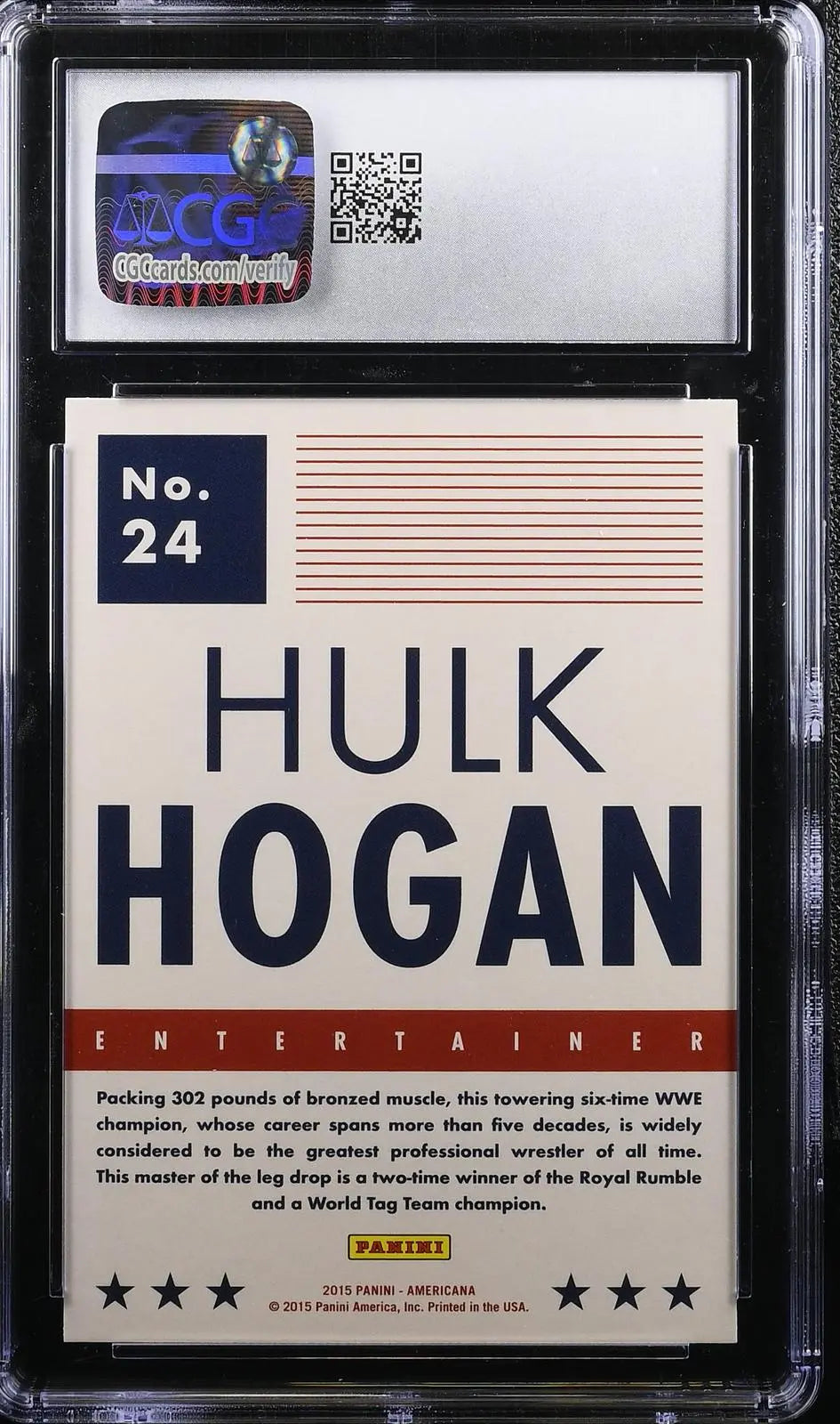 2015 Panini Americana Wrestling Hulk Hogan CGC 9 