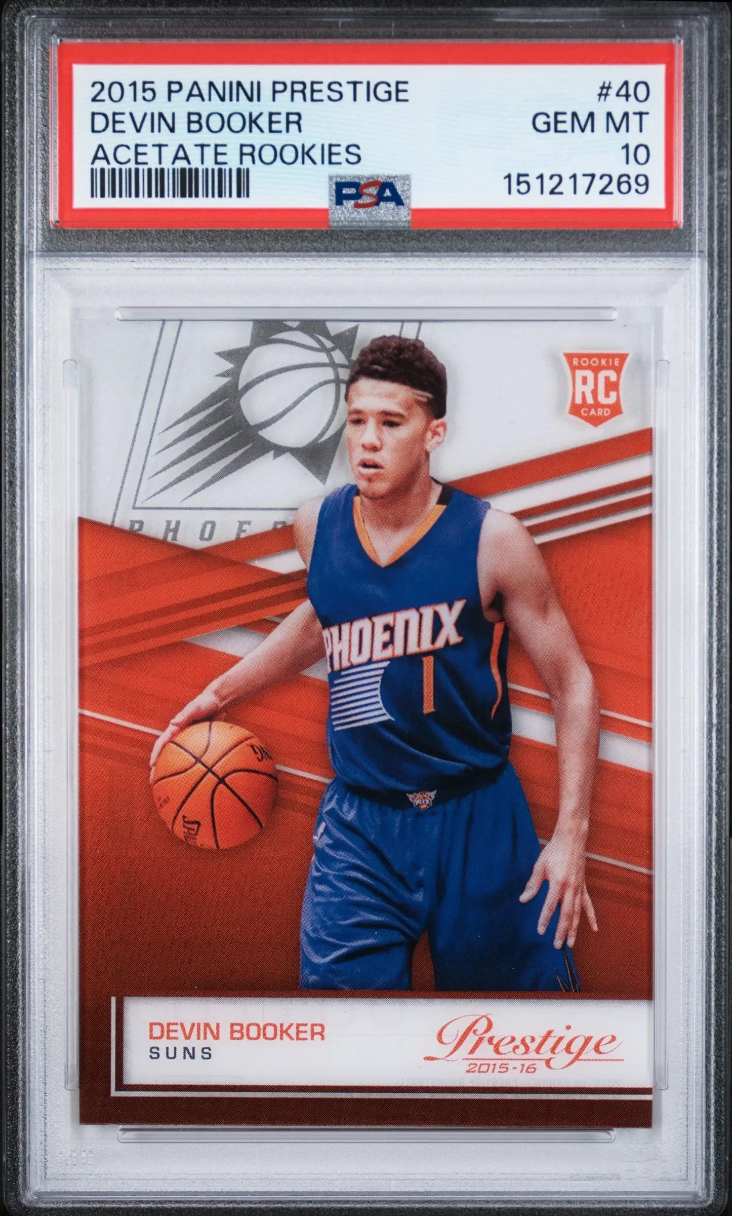 2015 Panini Prestige Acetate Rookies Devin Booker RC PSA 10 