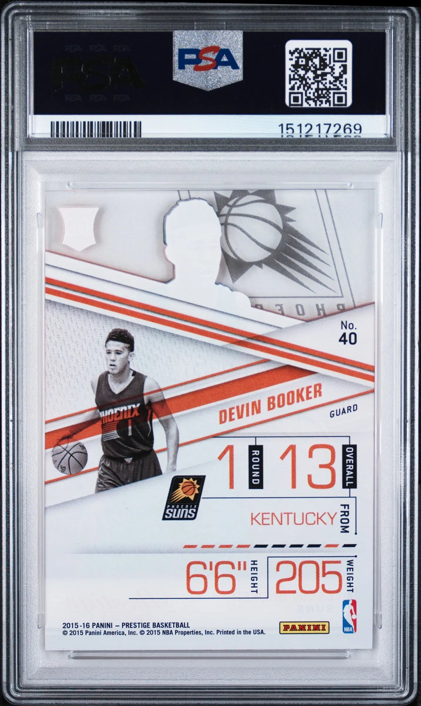 2015 Panini Prestige Acetate Rookies Devin Booker RC PSA 10 