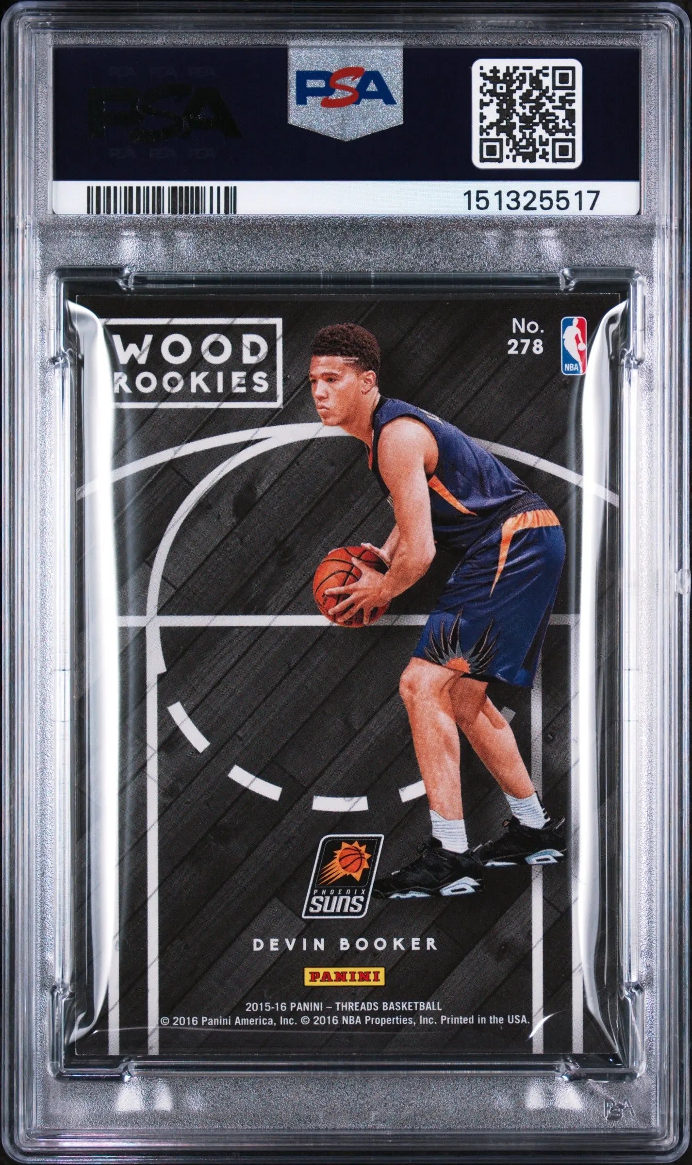 2015 Panini Threads Wood Rookie Devin Booker RC PSA 8 