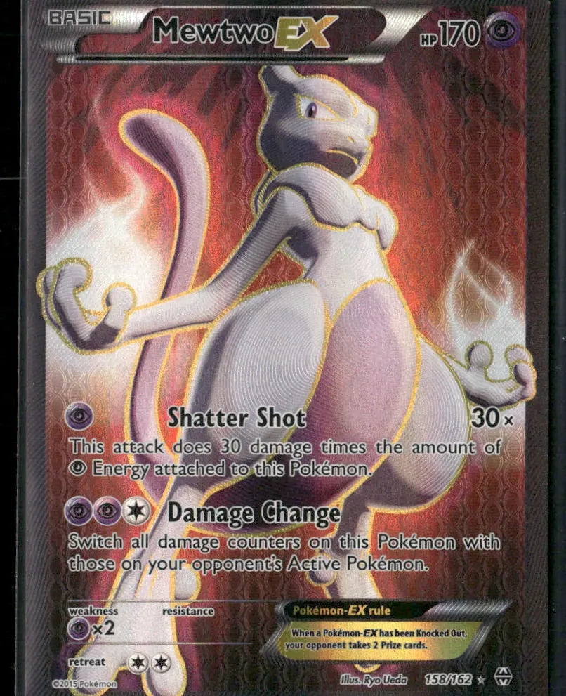 2015 Pokemon BREAKthrough Ultra Rare Full Art Mewtwo EX 158/162 
