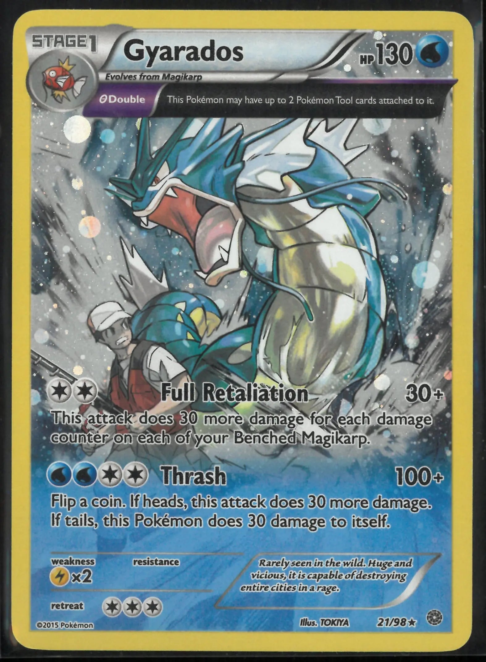 2015 Pokemon Deck Exclusives Cosmos Holo Rare Gyarados 021/098 