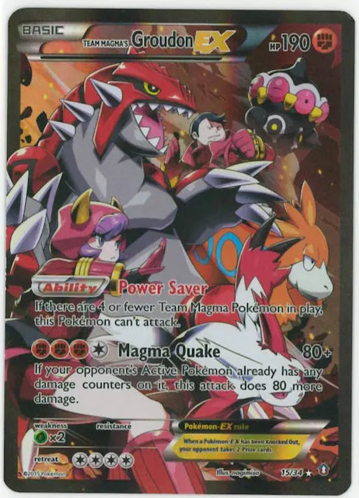 2015 Pokemon Double Crisis Team Magma's Groudon EX 15/34 MP 