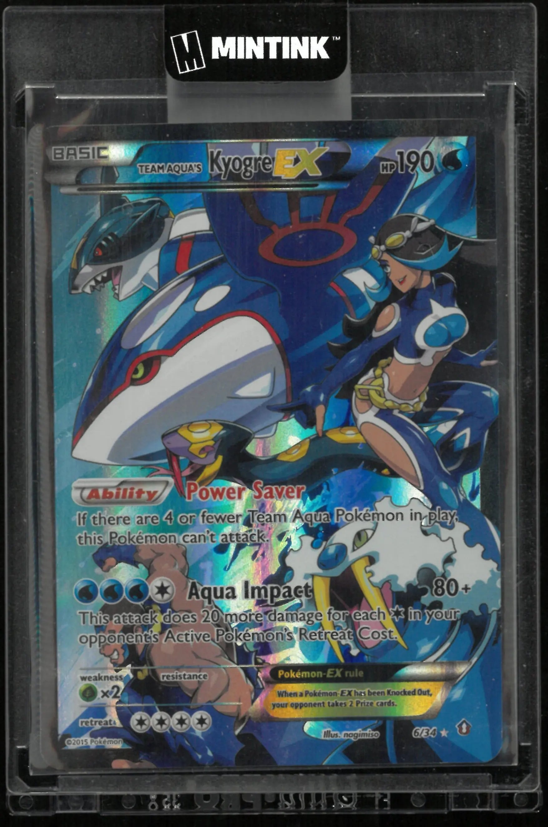 2015 Pokemon Double Crisis Ultra Rare Team Aqua's Kyogre EX 6/34 