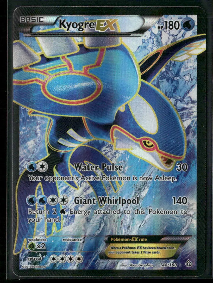 2015 Pokemon Primal Clash Ultra Rare Full Art Kyogre EX 148/160 