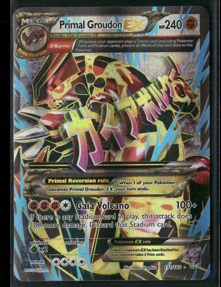2015 Pokemon Primal Clash Ultra Rare Primal Groudon EX 151/160 