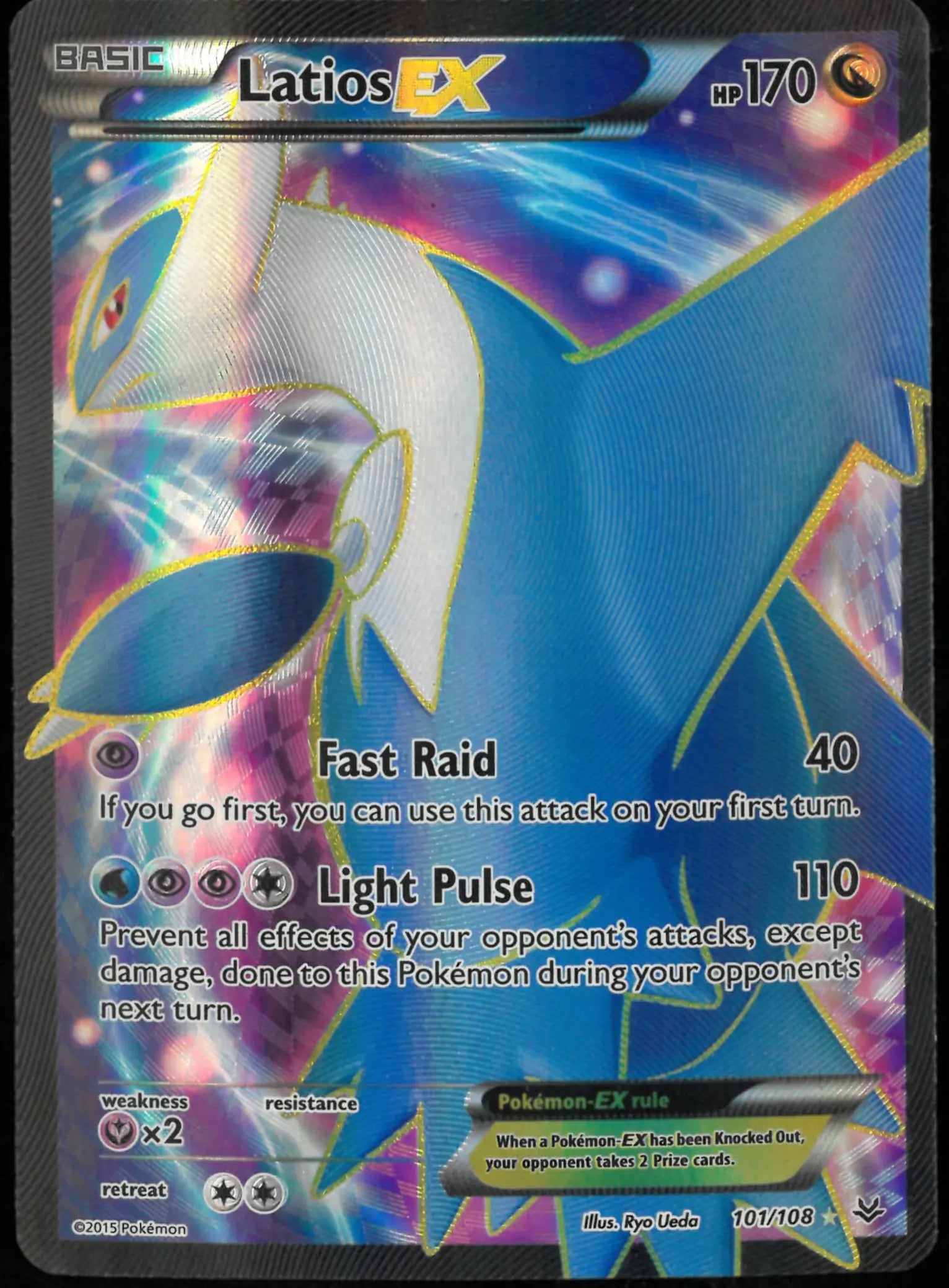 2015 Pokemon Roaring Skies Ultra Rare Full Art Latios EX 101 