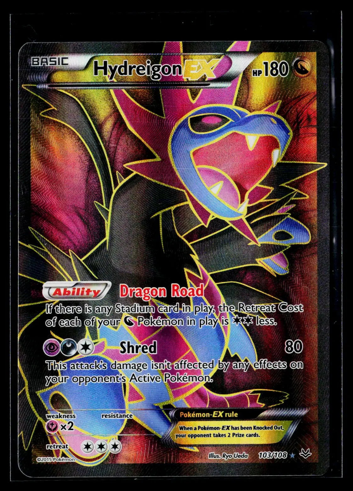 2015 Pokemon XY Roaring Skies Hydreigon EX Full Art Holofoil Ultra Rare 103/108 