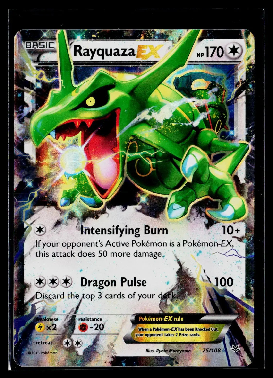 2015 Pokemon XY Roaring Skies Rayquaza EX Ultra Rare 75/108 #R1 