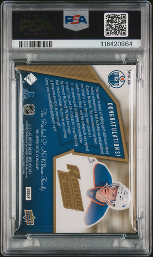2015 SPX '05-06 Retro Rookie Fabric Connor McDavid RC Auto Jersey PSA 8 /299 