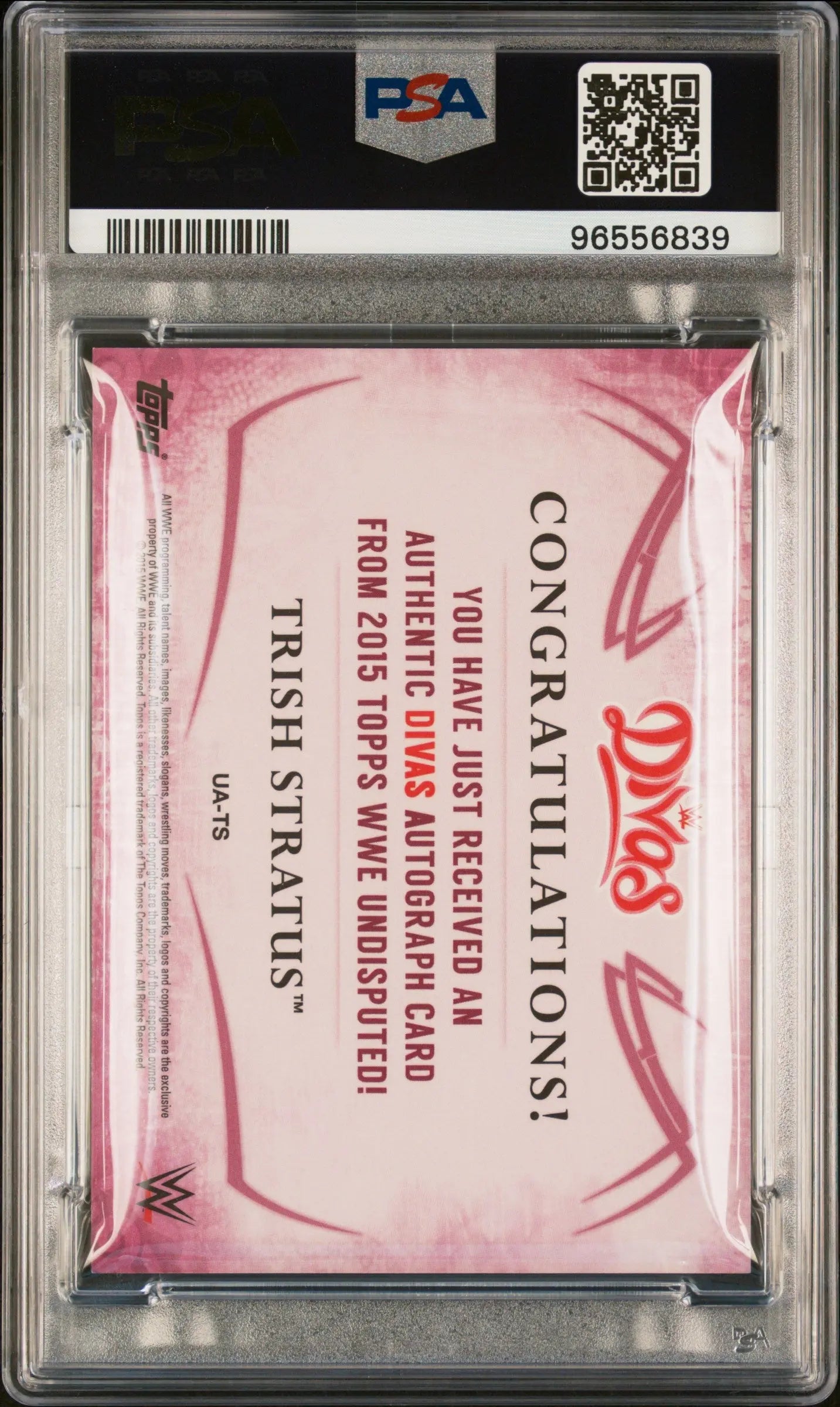 2015 Topps WWE Undisputed Autographs Trish Stratus #UA-TS PSA 10 