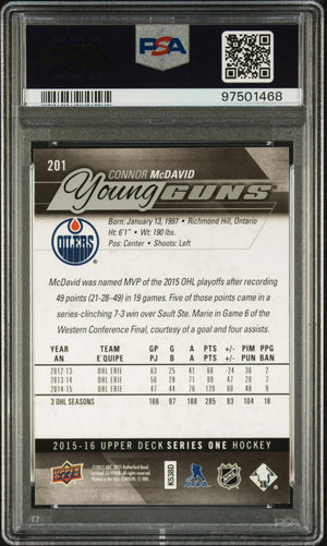 2015 Upper Deck Connor McDavid #201 / PSA 9 