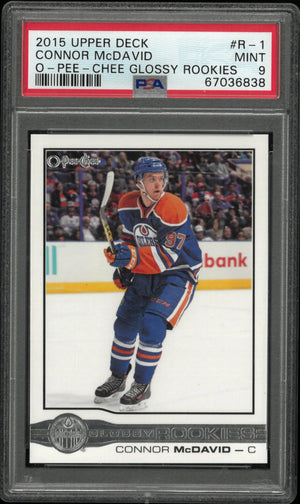 2015 Upper Deck O-Pee-Chee Glossy Rookies Connor McDavid #R-1 PSA 9 