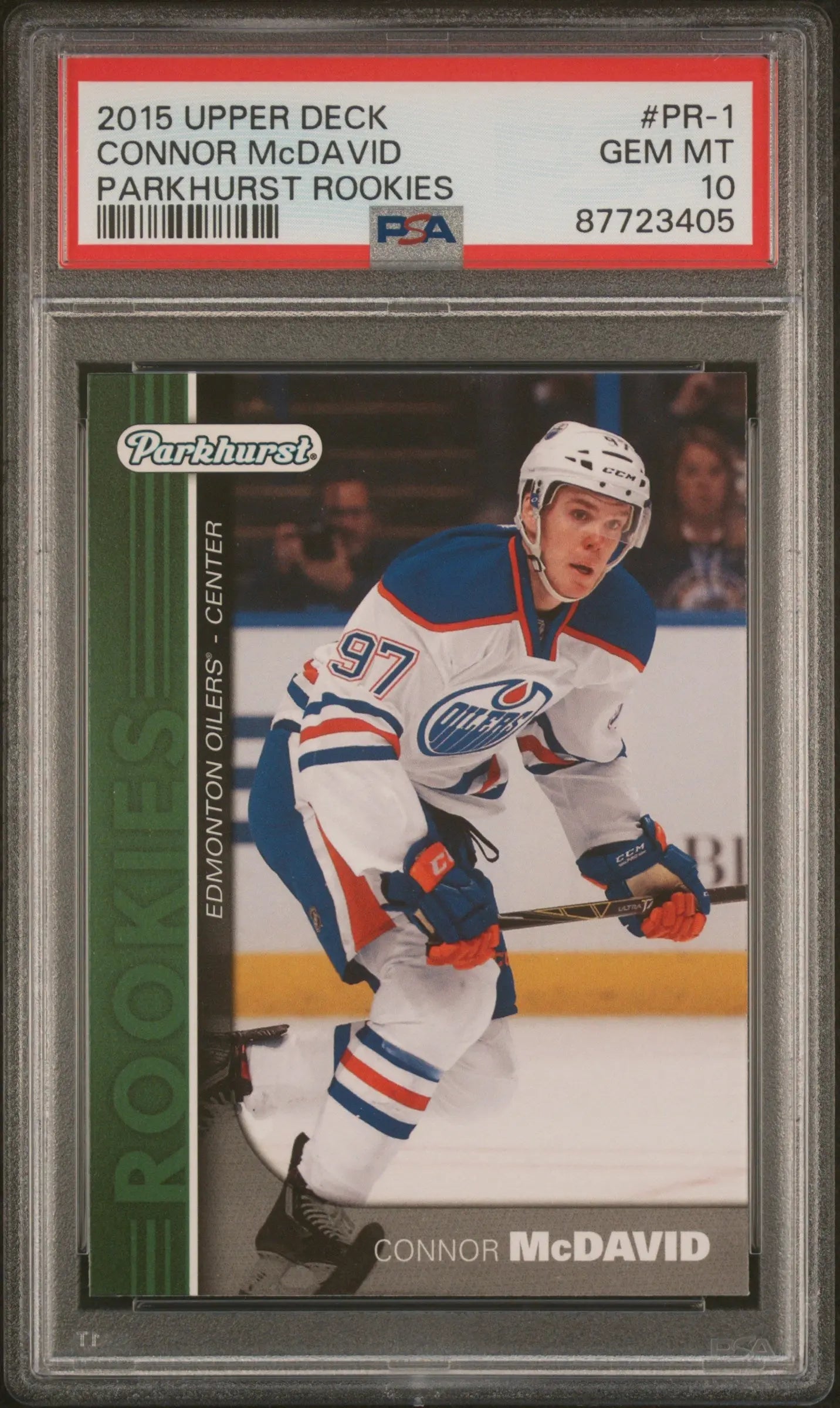 2015 Upper Deck Parkhurst Rookies Connor McDavid RC PSA 10 