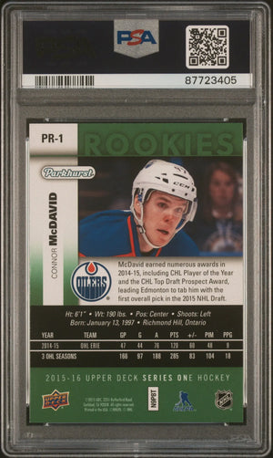 2015 Upper Deck Parkhurst Rookies Connor McDavid RC PSA 10 