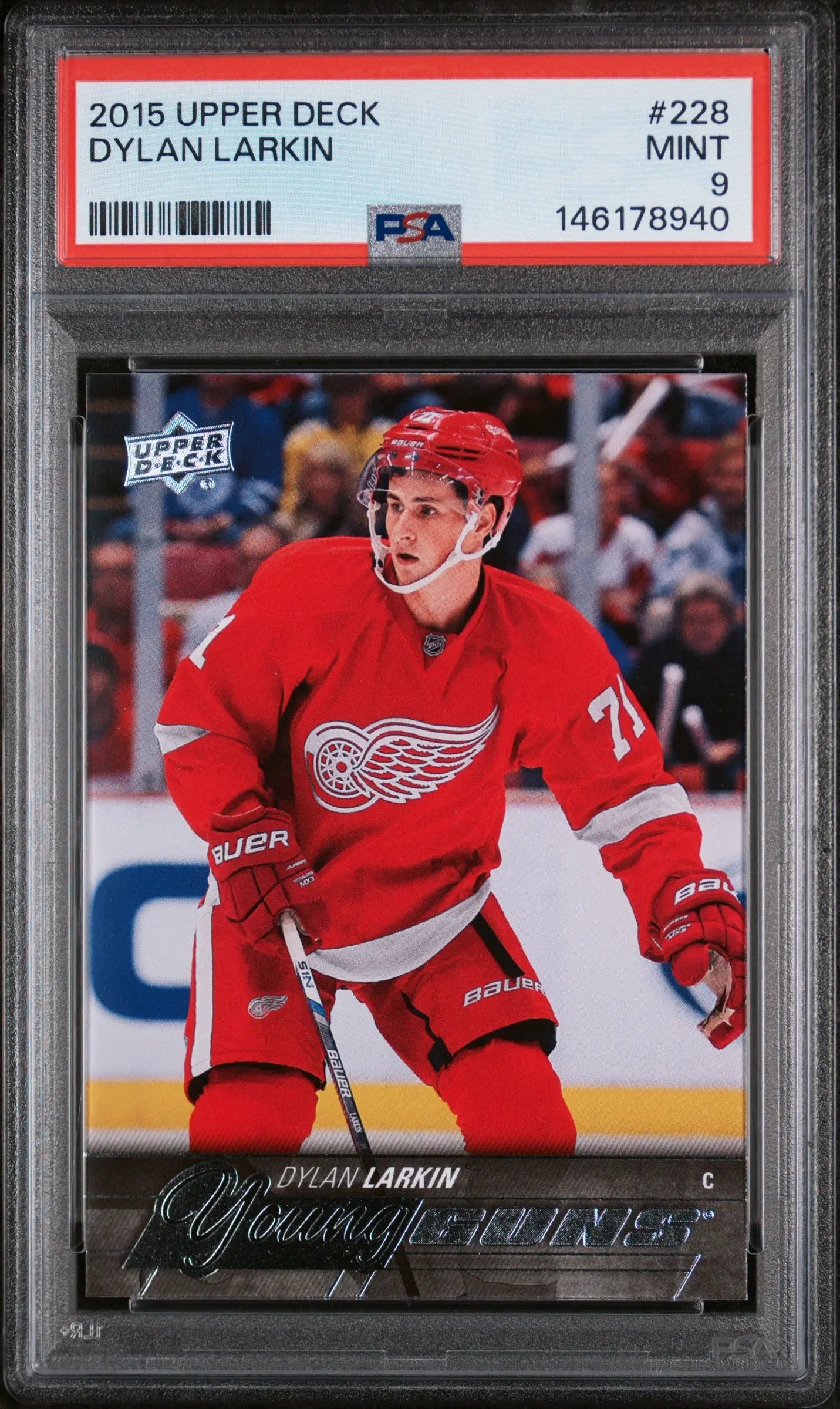2015 Upper Deck Series 1 Young Guns Rookie Dylan Larkin RC PSA 9 